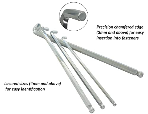 NordWolf 10-Piece Torx Wrench Set, S2 Steel Long Arm Security Star Keys, Sizes T10 to T55